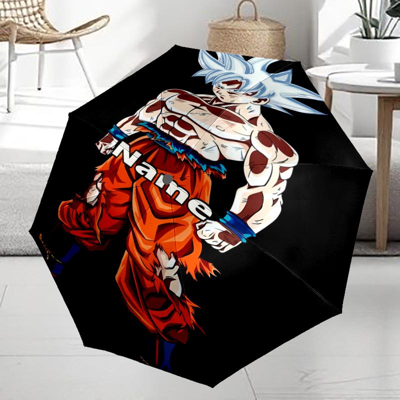 Custom Name Dragon Ball Theme Automatic Umbrella, Lightweight & Portable, 8 Rib, Perfect for Outdoor Travel, Birthdays, Christmas, Gifts.