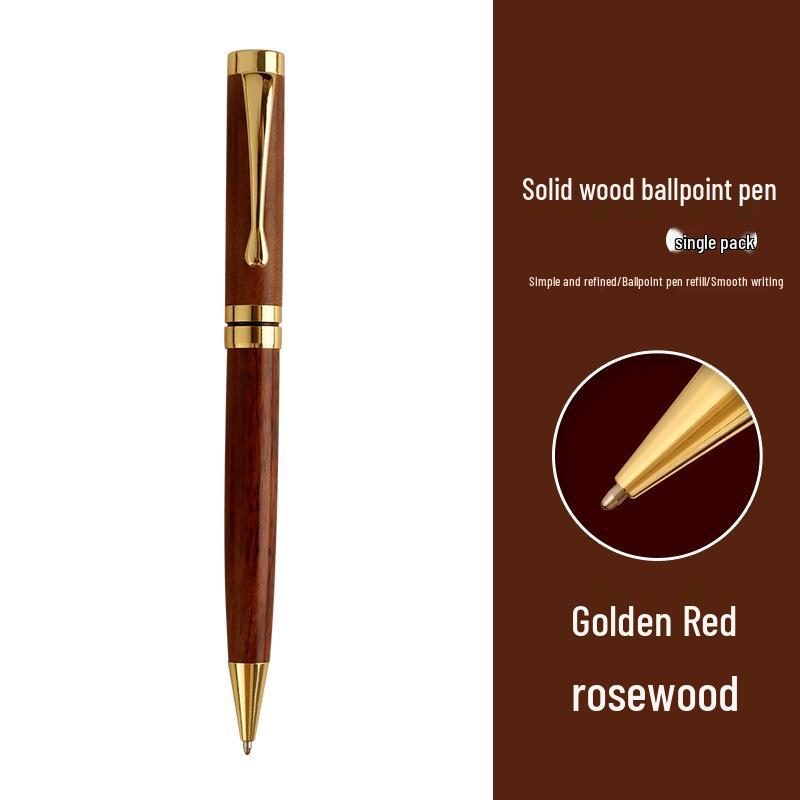 

Brass Sandalwood Ballpoint Pen - Rotating Medium Oil, Ideal Business Office Gift Bullet-Type 1.0