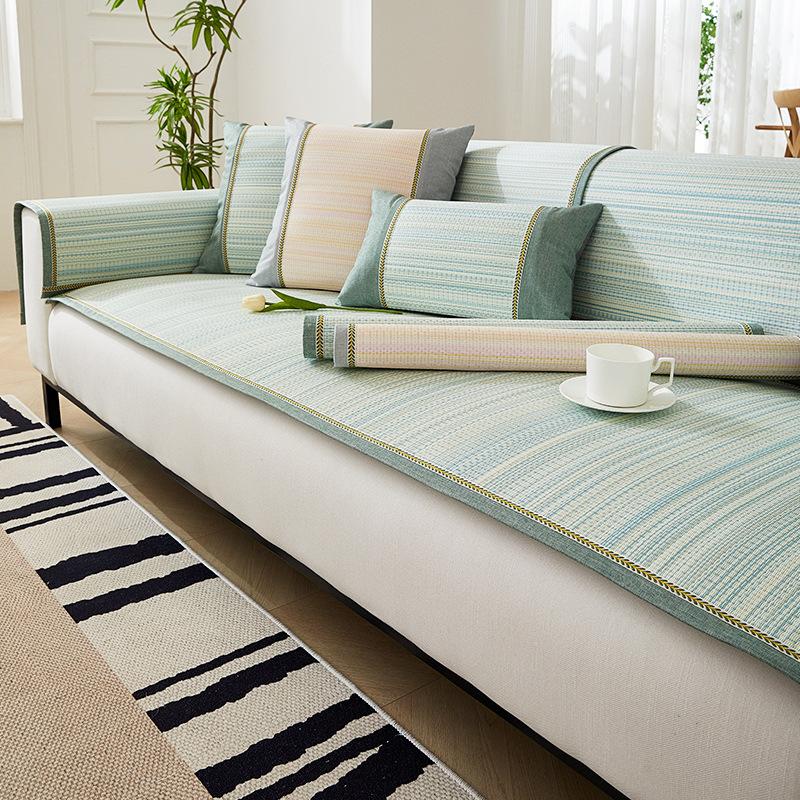 

Летняя нескользящая подушка для дивана, современная, простая, ветро-прохладная, пыленепроницаемая подушка для сиденья, полотенце для спинки, чехол для дивана, ткань 60*60cm