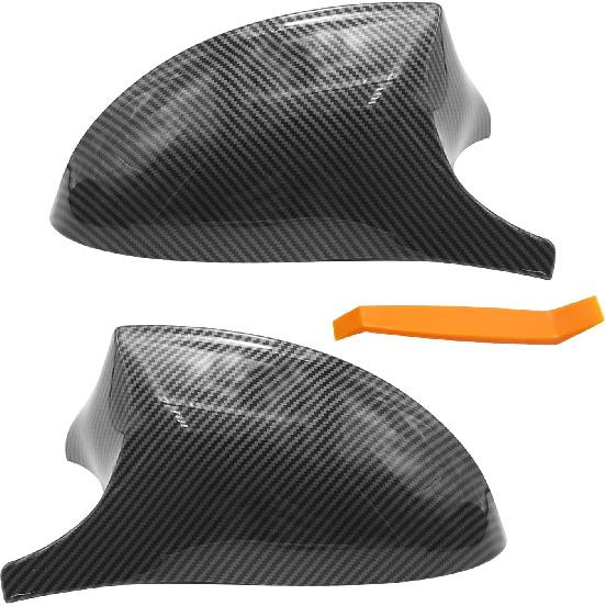 Carbon Fiber Side Mirror Cover Caps Carbon Fiber Pattern Rear View Mirror Housing Replacement for BMW E90 E91 E92 E93 PRE-LCI M3 Style