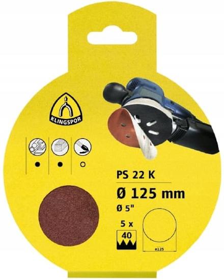 SANDPAPER DISCS 125 P120 VELCRO 5 pcs