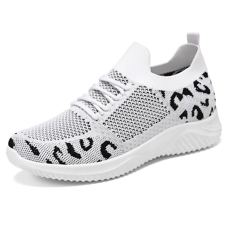 

Женская обувь, новые летние дышащие одинарные туфли, летающая тканая спортивная обувь, повседневные кроссовки 41 слоновая кость