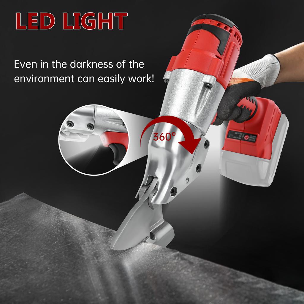 Cordless Electric Iron Scissors Brushless Metal Cutting Shear 360 Degree Pivoting Head for Milwaukee 18V Battery (No Battery)