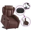 Electric Massage Recliner with Rising Function Brown Synthetic Leather