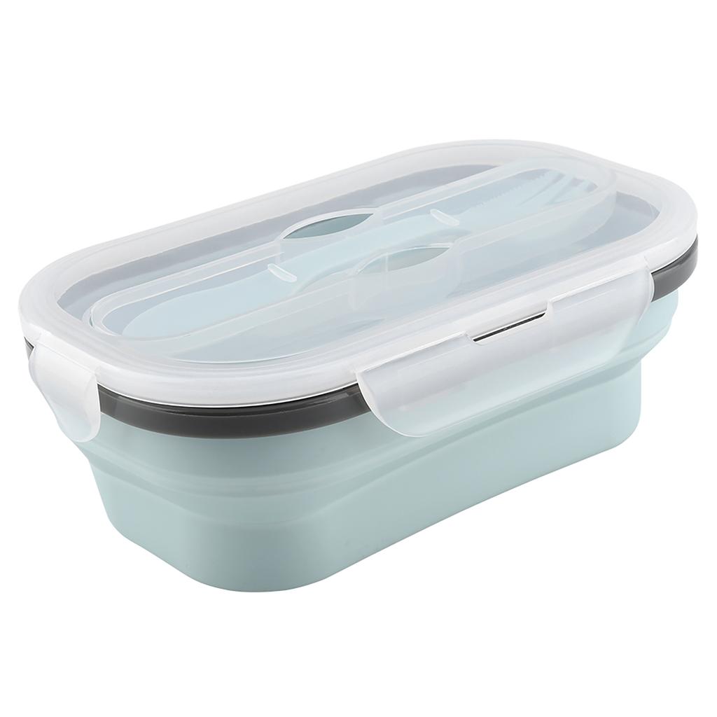 Food Grade Silicone Foldable Lunch Box Portable Rectangle Food Storage Container