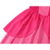 Peach Princess Dress Set - Polyester Fabric Halloween Christmas Carnival Cosplay Costume with Gloves and Crown Rose Pink 120 Cm