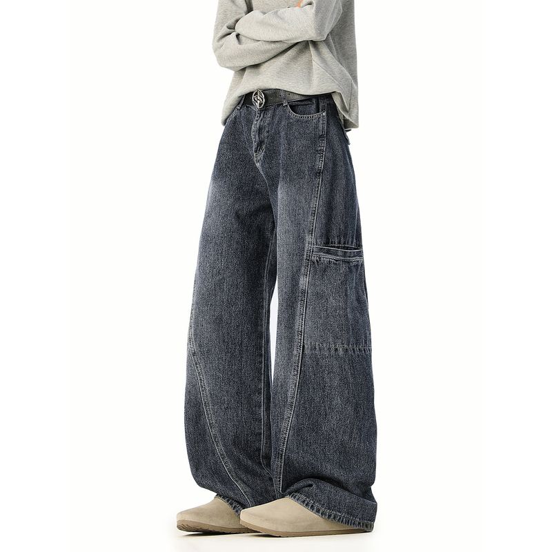 51 Hip-Hop Spring and Autumn 2026 New Melard Wide-Leg Scimitar Jeans Men's Vintage American Style Trendy Pants