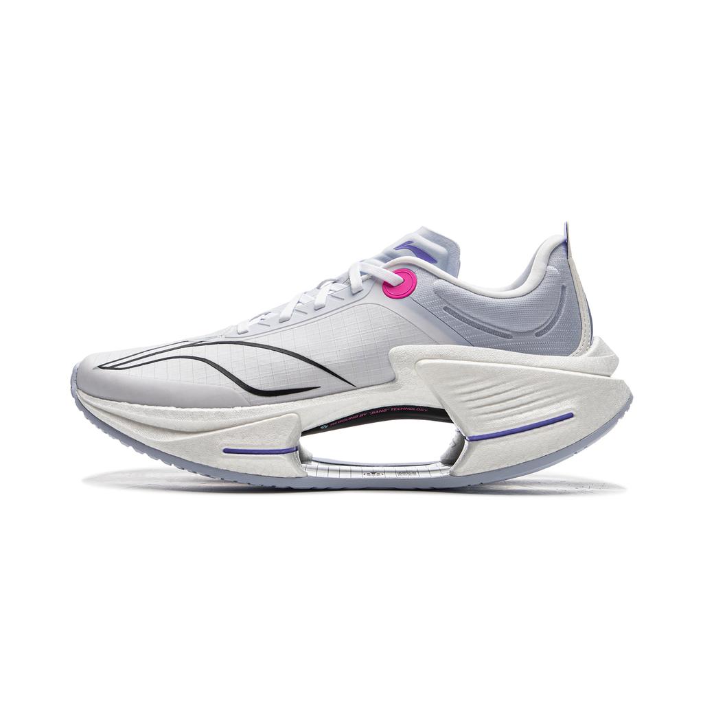 New LiNing Shadow 3 ESSENTIAL Low Top Running Shoes Men's White Purple ARRV003-1