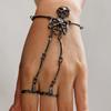 Halloween Gothic Exaggerated Skull Skeleton Bracelets for Women Men Creative Punk Skull Ring Hand Bracelets Charms Jewelry