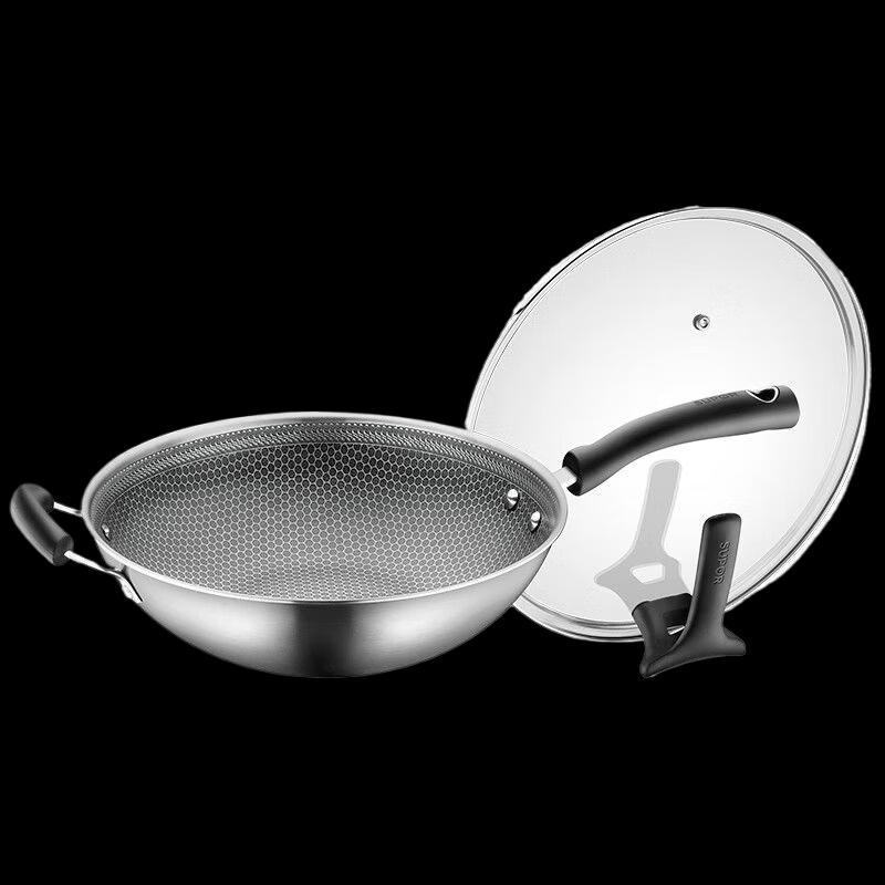 SUPOR X-Crystal Shield Honeycomb Non-Stick Stainless Steel Wok