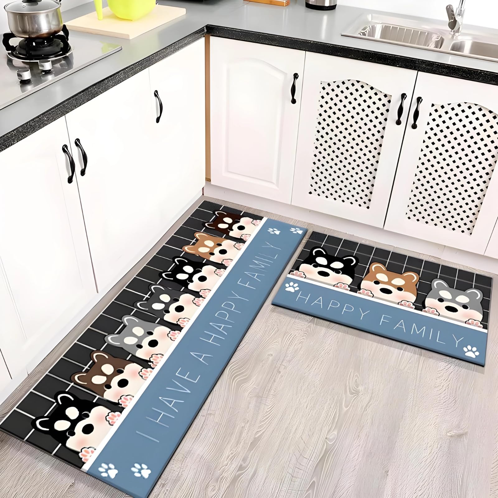 

Коврик для прихожей кухни Aglem с Мамесибой и кошкой, милый коврик с лапками для и коврик для ванной комнаты, коврик, ину, собака, дизайн, нескользящий, кухня, ванная комната,