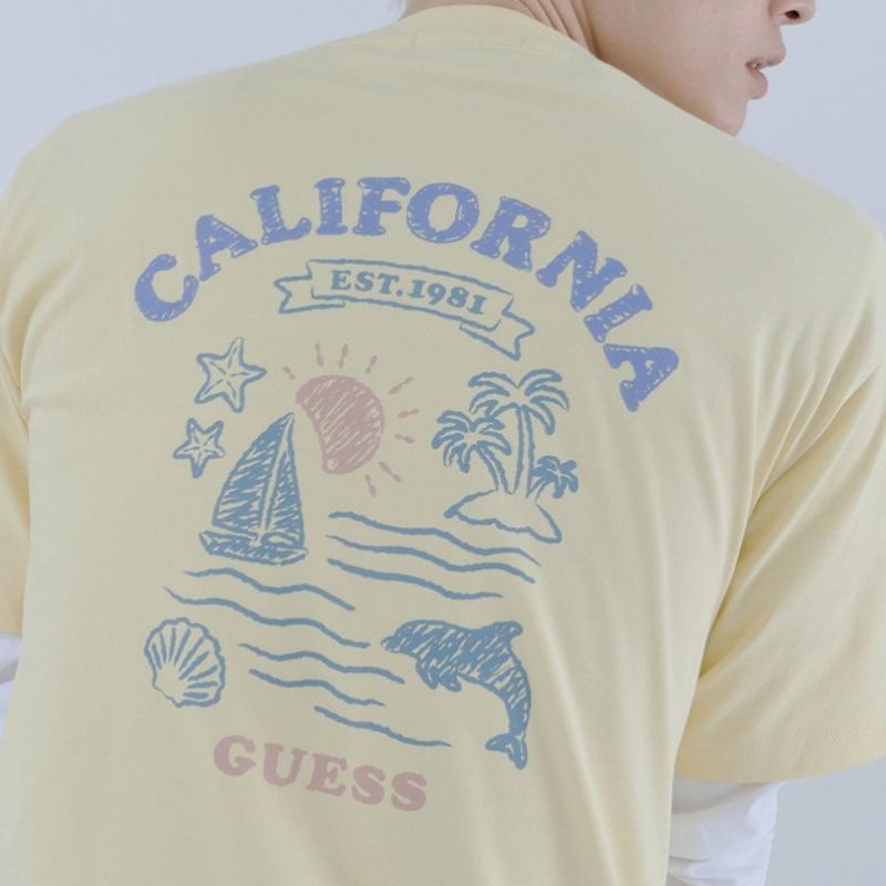 Guess Unisex Beach PrinT ShorT Sleeve T shirT Mq2k9435