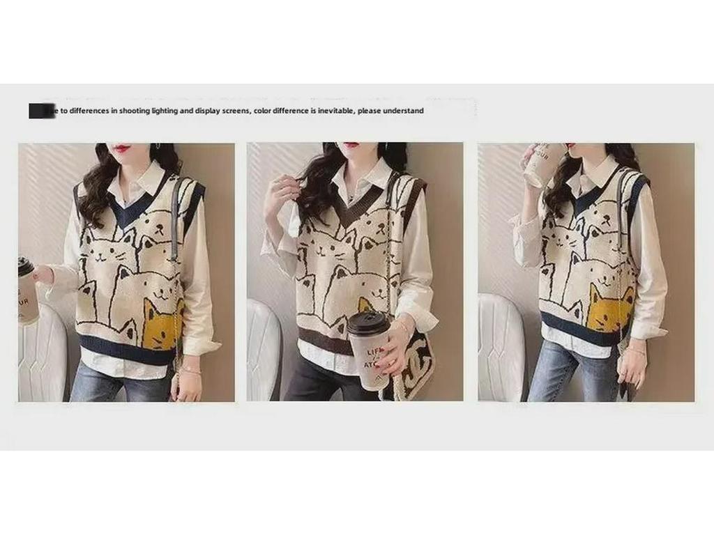 2023 Neuer Koreanischer V-Ausschnitt Strick Damenpullover: Herbst/Winter Lockerer Oberbekleidungstrend