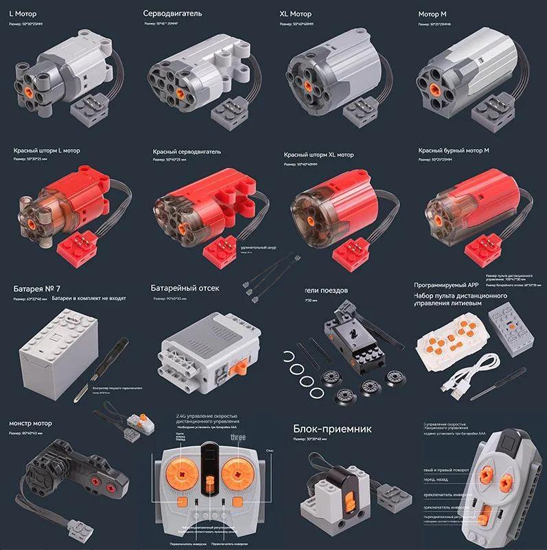 Cross-border Motor Building Blocks: Power Set with Remote Control, Receiver, and Lithium Battery