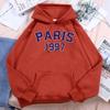 City Letter Print Hoodie Warm Wool Daily Pullover Fashion Casual Loose