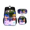 Rucsac, etui, pachet de gheață, Set 3 bucăți, imprimeu desen animat, Grădiniță, copii și elevi