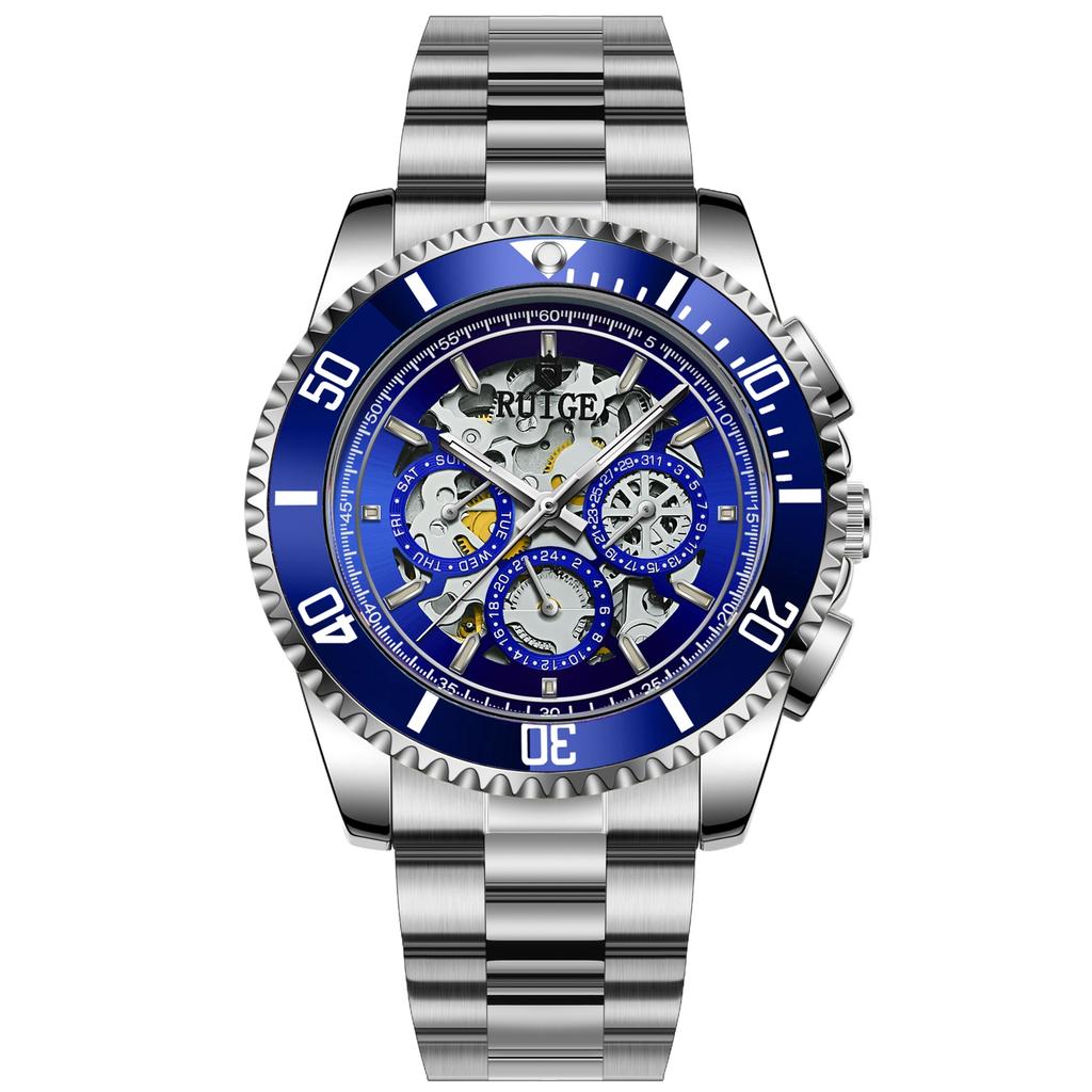 Men's Watch Fully Automatic Mechanical Watch Hollow Fashion Waterproof Student Male Watch Water Ghost Series Tourbillon Clock