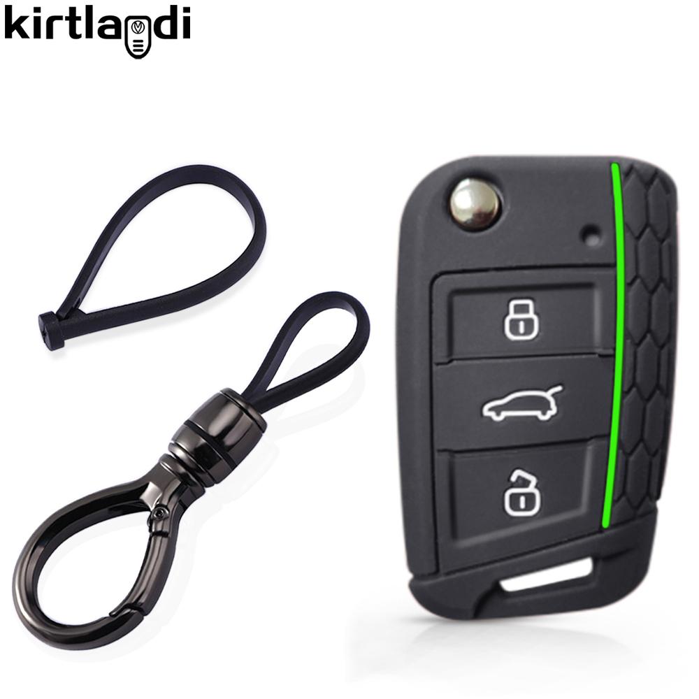 For Skoda Superb Octavia Fabia Rapid Kodiaq For Vw Golf 7 Gti Polo Touran Tiguan For Seat Ibiza Leon Car Key Case Cover Caps Fob