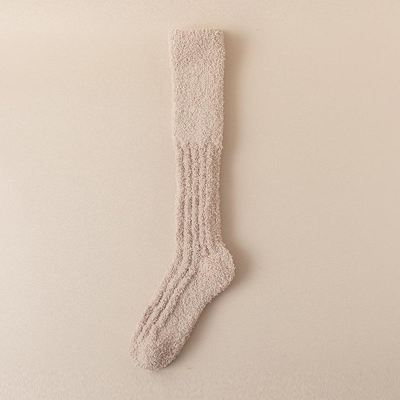 Couple's Coral Fleece Winter Socks: Thick, Velvet-Lined, Cozy Home Sleep Socks for Calf Warmth