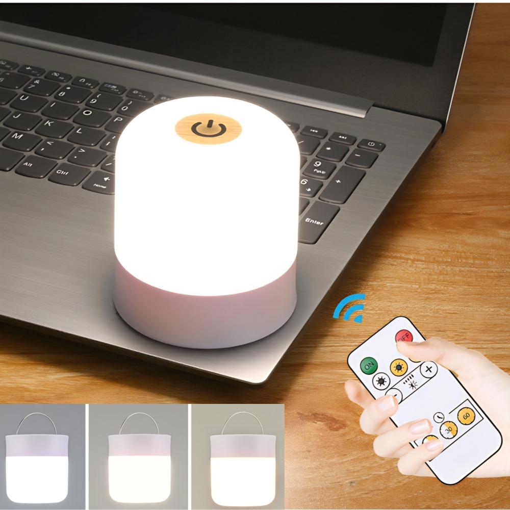 Akumulatorowa Dotykowa Lampka Nocna Przyłóżkowa Przełącznik z Pilotem Trzy Kolory Świateł Sypialnia Przenośna Stołowa Lampka Nocna Przyłóżkowa Lampka LED USB
