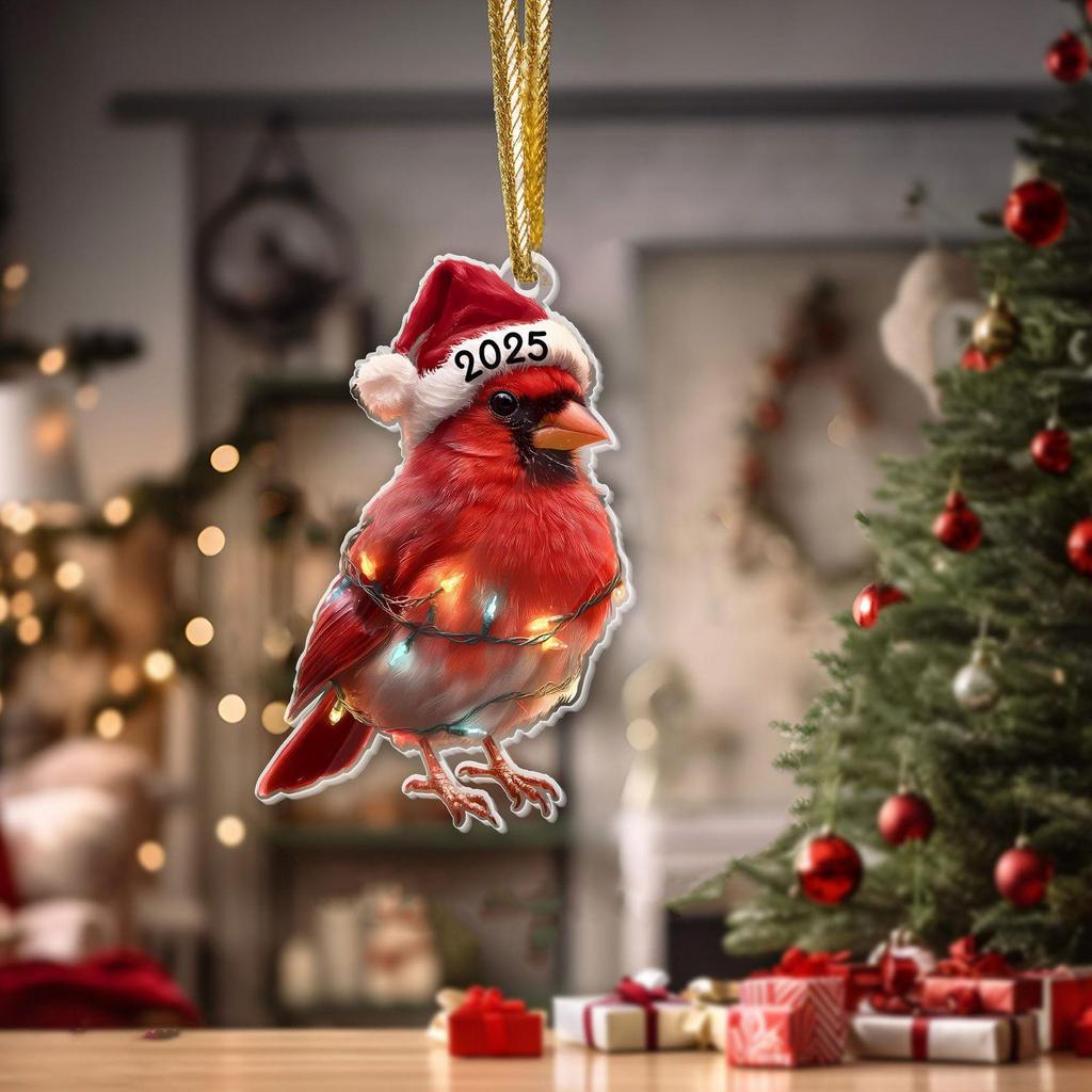 Weihnachtsbaumschmuck Flach Aufhängbar Festliches Andenken Acryl Tierfigur Schmuck für Wand Wohnzimmer Kaminsims Tür