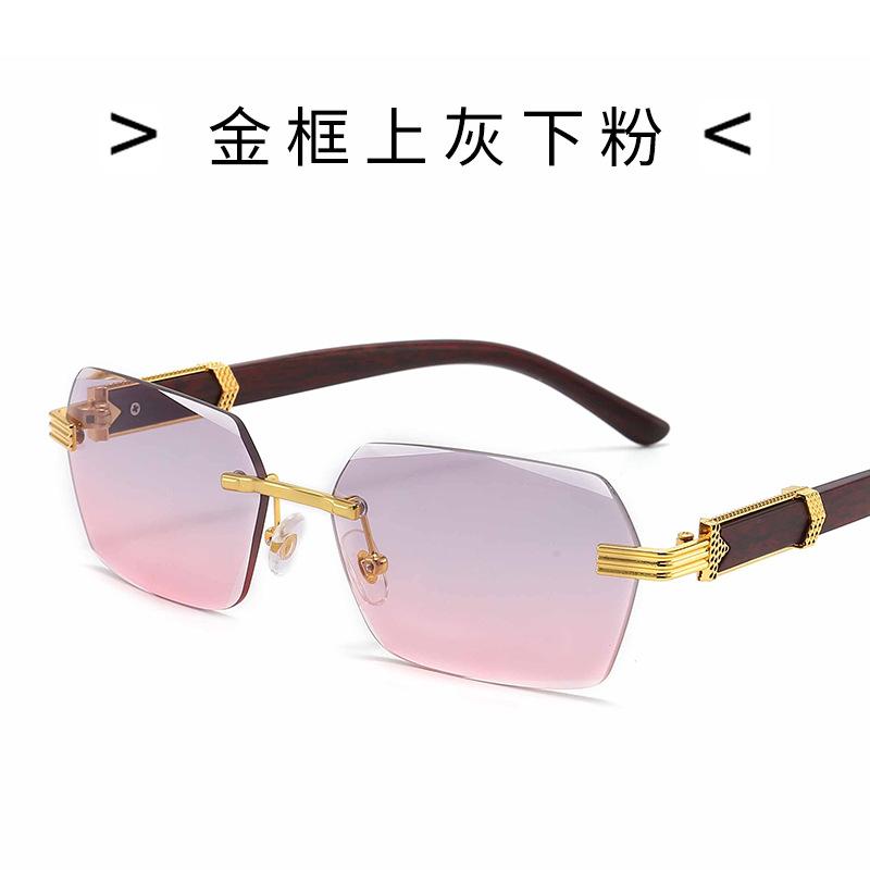 Square frameless sunglasses for women, gradient color, UV400 protection