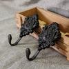 Bathroom Wall Hooks, Vintage European-Style Bronze Rose Pattern Zinc Hooks Suitable