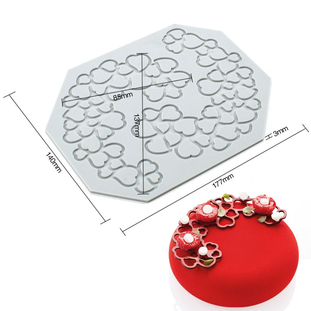 Multi-style Cake Lace Cushion Love Bubble Leaf Molecular Cuisine Creative Chinese Food Plate Silicone Mold Kitchen Baking Tool