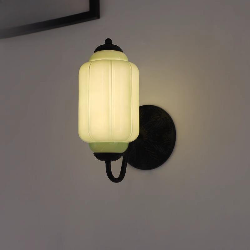 Retro  Glass Wall Lamp Fliving Room Entrance Bedroom Bedside Led Glass Vintage Brass Wall Sconce Hallway Wall Lights