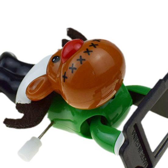 Mini Christmas Wind-Up Toy Bear/Santa Claus/Snowman/Reindeer Clockwork Chain Toy Plastic Running Jumping Movement Figures