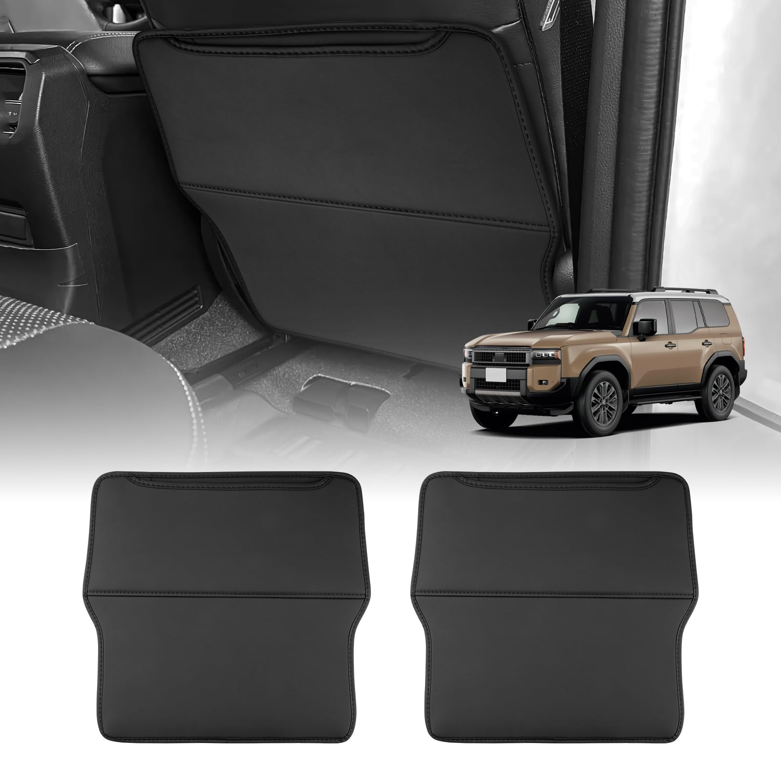 

GIMUYA Toyota New Land Cruiser 250 Защита от пинков Защита спинки заднего сиденья Апрель 2024 - настоящее время Защитник спинки сиденья Защитный коврик с карманом для хранения чёрный