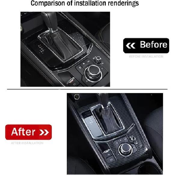 Carbon Fiber Style fit 2017-2025 Mazda CX5 Car Gear Shift Box Panel Cover Trim
