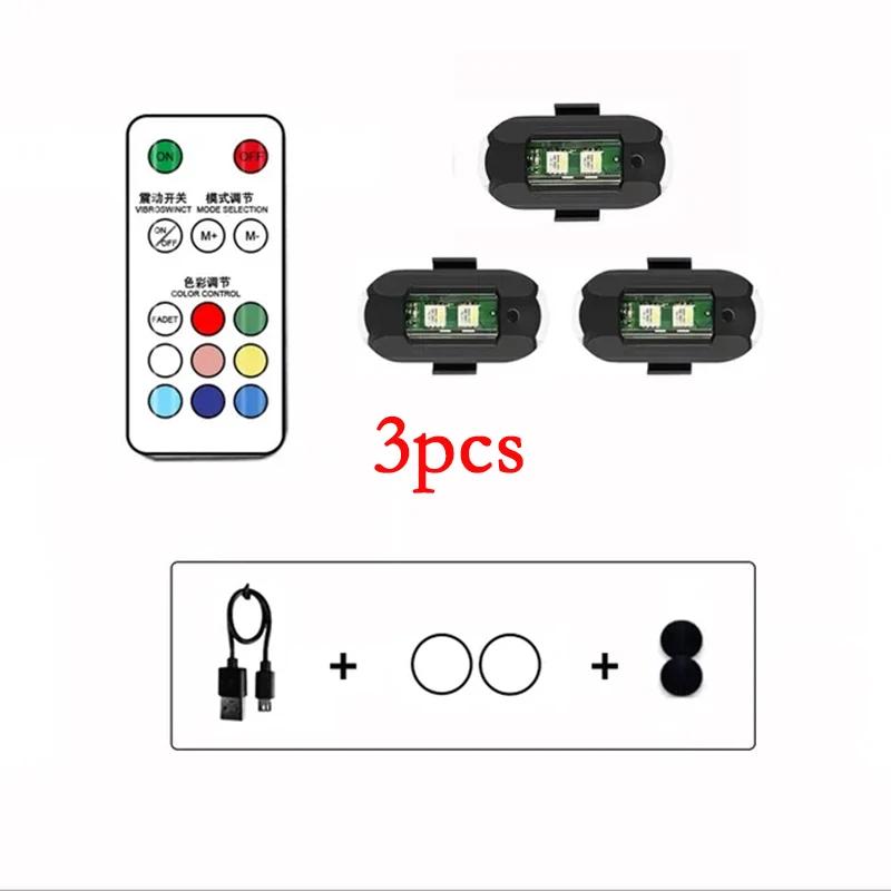 1 buc Lumină LED RGB de avertizare anti-coliziune cu telecomandă, Mini lumină de semnal magnetic, Lumină stroboscopică pentru dronă, Indicator 7 culori, Lampă pentru motocicletă
