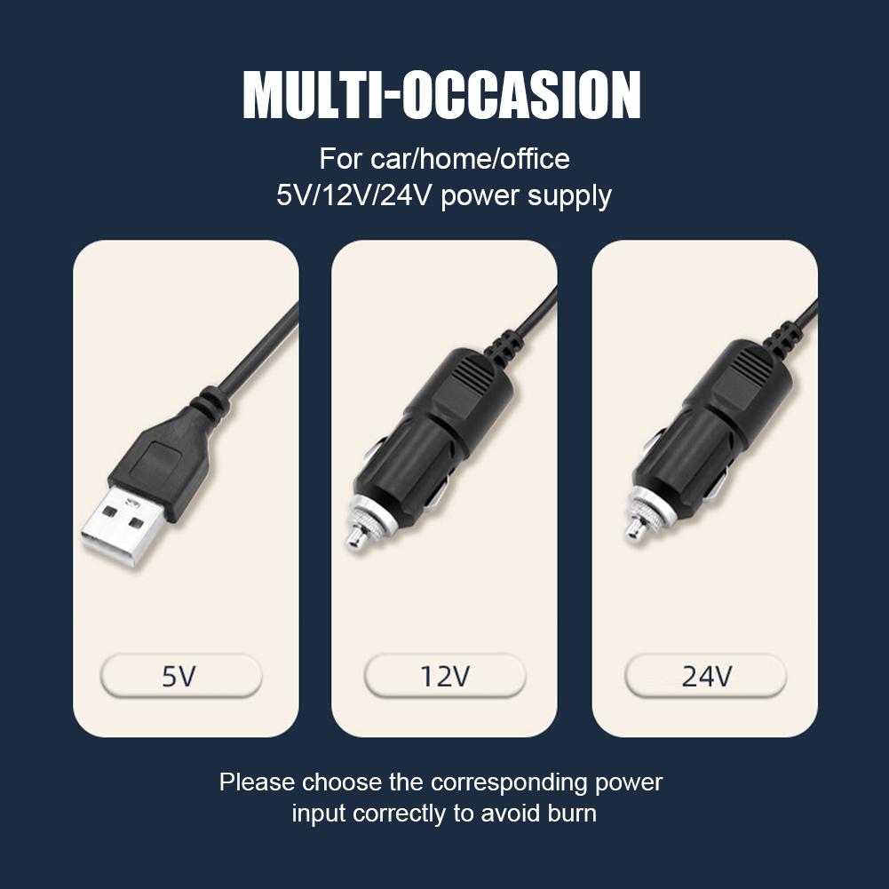 Mini Vehicle Cooling Device Adjustable 5/12/24V Air Circulation Fan USB Automobile Vehicle Accessories