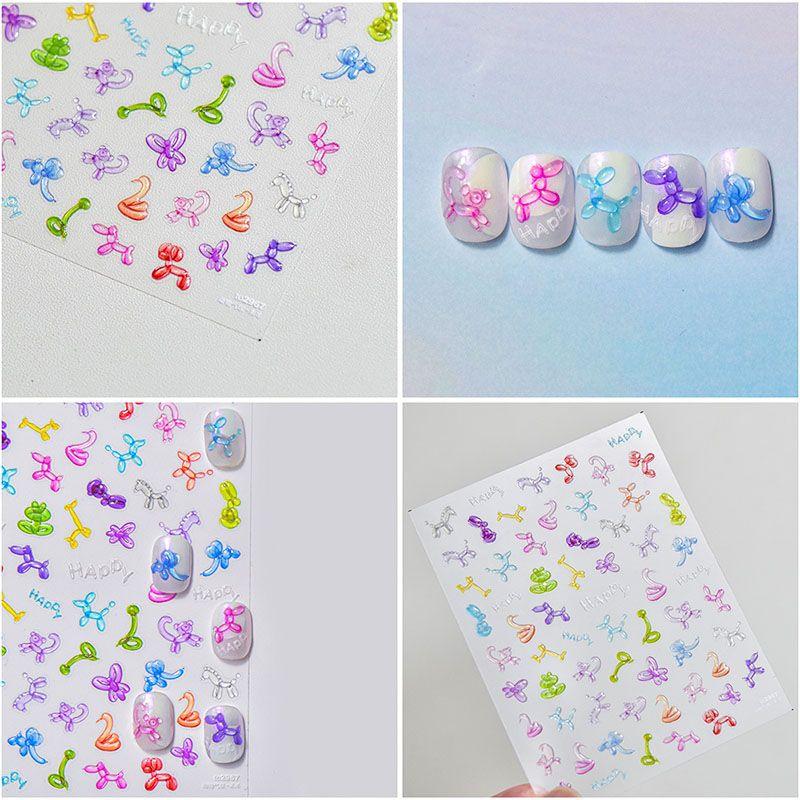 

Jelly Cute Pet Small Flower Nail Sticker Tomoni Grape Cherry Strawberry Nail Sticker 5D Puppy Nail Ornament Animal Balloon 2967((Jelly))