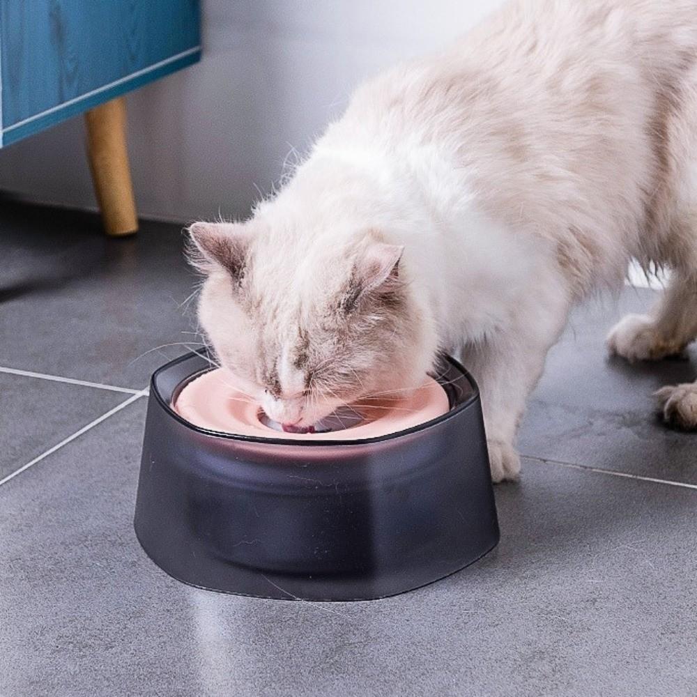 Anti-Tip Dog Floating Water Bowl Anti-Wet Mouth Removable Pet Slow Feeder Bowl Non-Slip Plastic Pet Drinking Bowl Travel