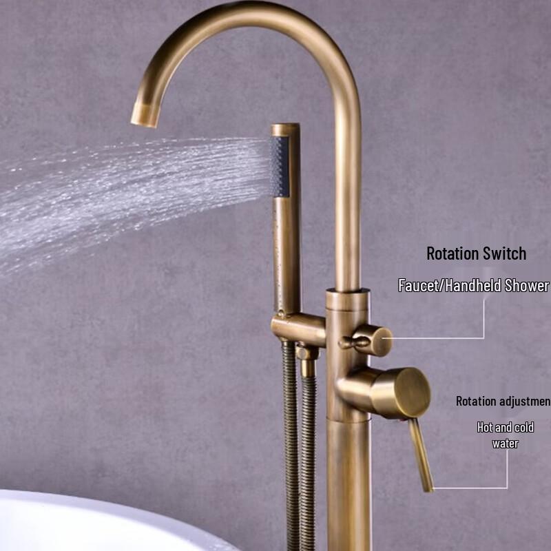 TLXT Wall-Mounted Bathtub Faucet with Shower