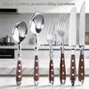 6piece stainless steel handle kitchen knife set suitable for home kitchen and dining room including steak knife forks and spoons