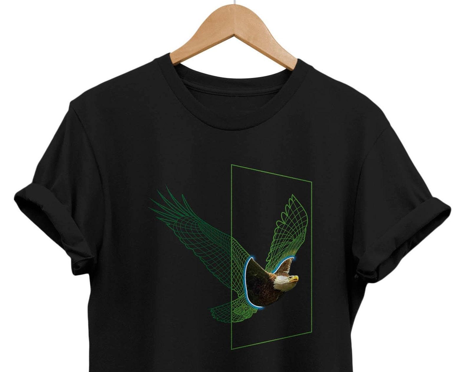 Abstract Eagle Portal T-Shirt, Artsy Geometric Tee 3XL