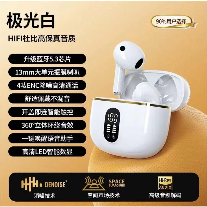 New wireless bluetooth headset binaural digital display. Touch noise reduction music sports headset