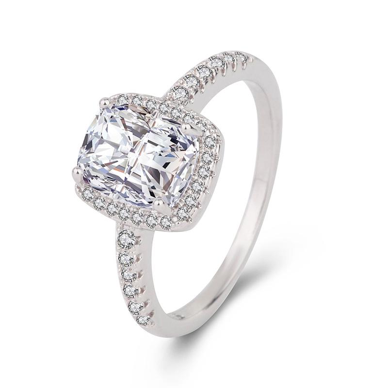 Classic Retro Multi-Color Zircon Square Ring for Women