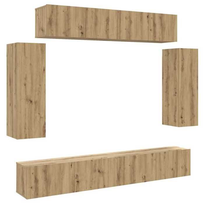 VidaXL Wall-mounted TV Unit Set 6 Pcs Artisan Oak 3329002