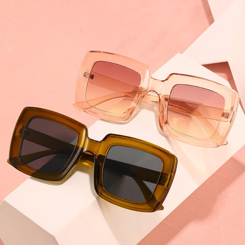 2020 Box Sunglasses, Personalized Bump Square Glasses, Retro Large Frame Sunglasses Women'S Sunglasses