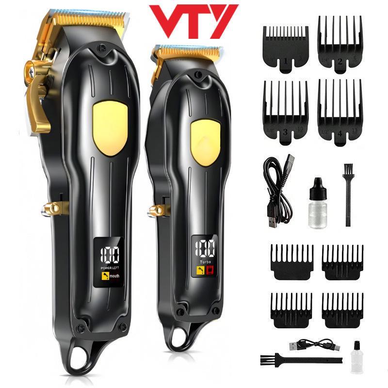 Electric Hair Clipper with Steel Blades & Digital Display – Rechargeable 808 Model for Cross-Border Salon & Home Use