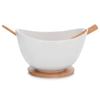 Bamboo Salad Bowl with Cutlery and Base, , DUKA