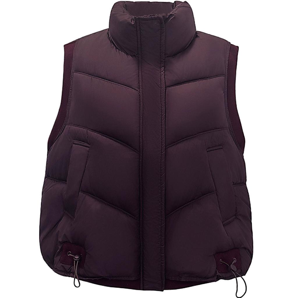 Women's new casual versatile stand-up collar warm vest women's short cotton vest outer top trendy