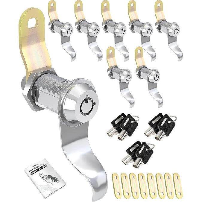 RV Locks For Storage Door 7/8 Inch, RV Compartment Locks For Camper Travel Trailer Cabinet With Keys 7/8", Pack Of 6 Locks With 6 Keyed Alike With
