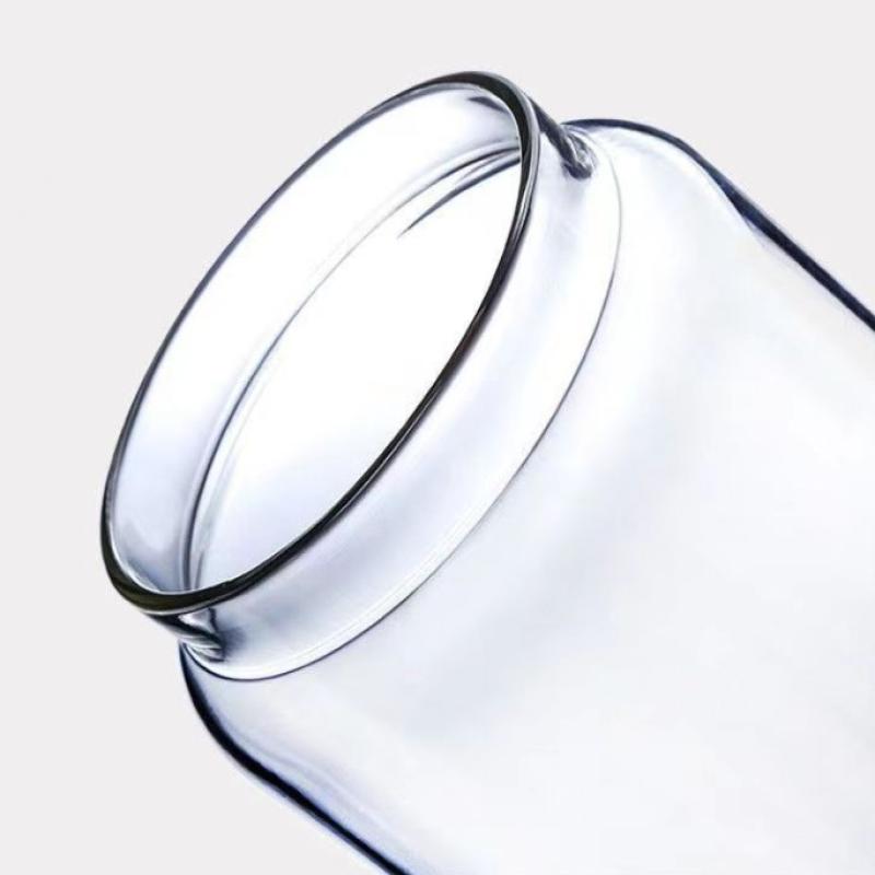 1Pcs Wood Lid Orgnizer Glass Airtight Canister Kitchen Storage Bottles Jar Sealed Food Container Ginger Cereal Dispenser