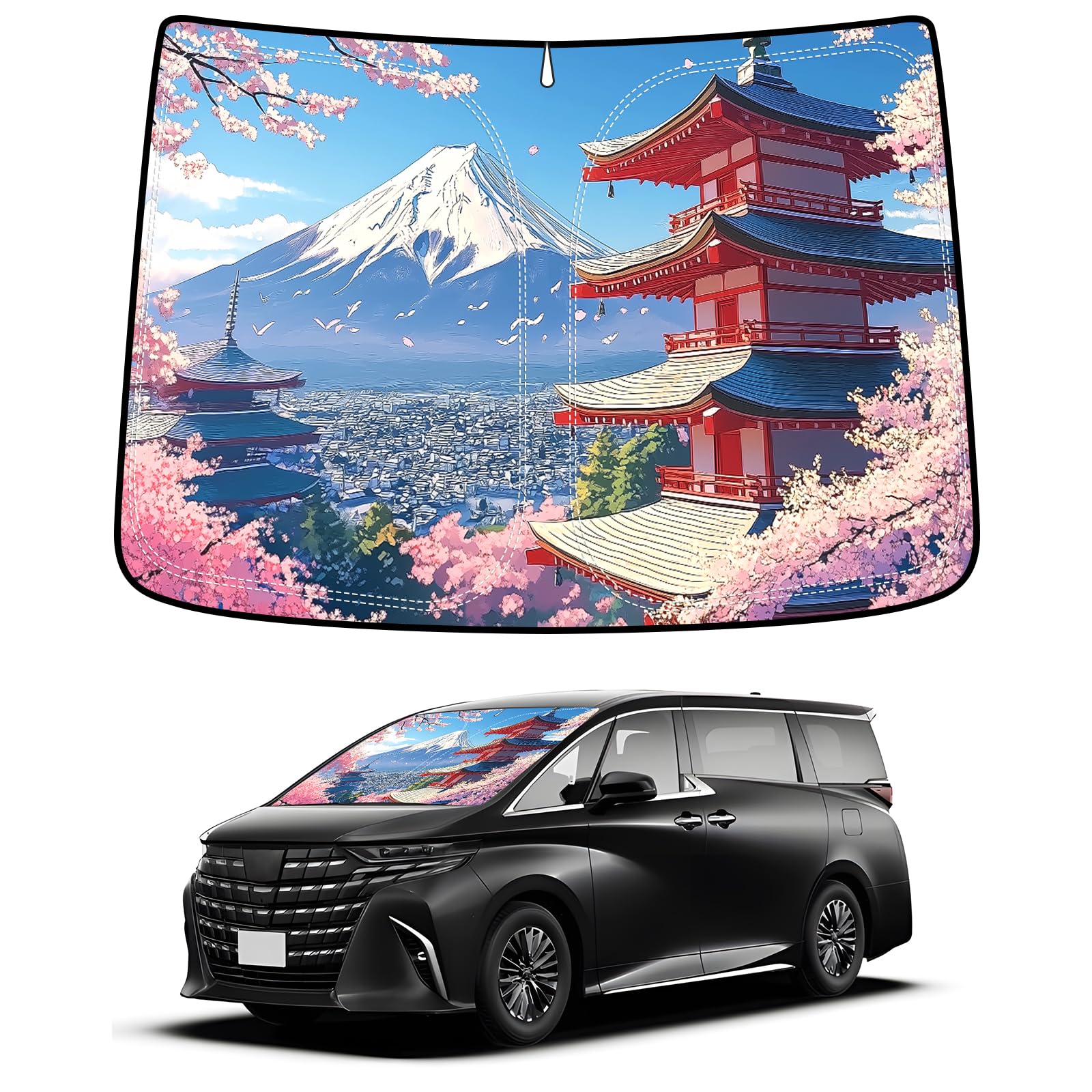 

BLUESEATEC Toyota Alphard Vellfire 40 Series Windshield Sunshade Model No Suction Cup Required Heat Blocking UV Protection Nap Sleeping in the Car