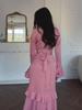 Women's Elegant Slim Fit Long Dress - 2025 European & American Style with Soft Long Sleeves